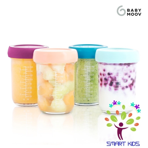 Bộ 4 Hũ Đựng Thực Phẩm Bằng Thủy Tinh Babymoov (220ml)
