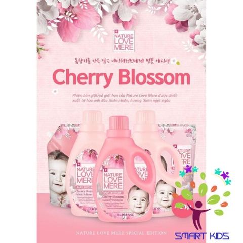 Nước xả Nature Love Mere hương hoa anh đào Cherry Blossom chai 1.8L/ túi 1.3L dành cho bé