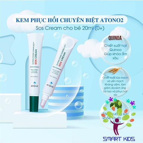 Kem Phục Hồi Chuyên Biệt Sos Cream ATONO2 Cho Bé TỪ 0M+ 20ml