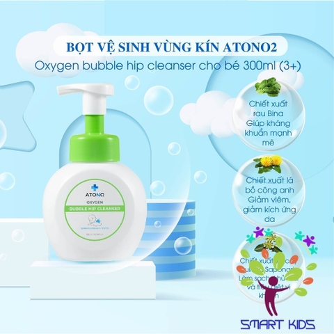 Bọt Rửa Mông Vệ Sinh Vùng Kín Oxygen Bubble Hip Cleanser ATONO2 Cho Bé Từ 3m+ 300ML