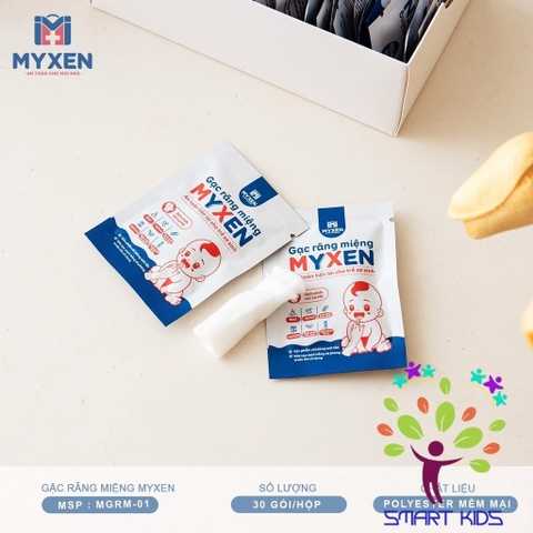 Gạc Răng Miệng MYXEN Tẩm Thảo Dược Hộp 30+10 Gói