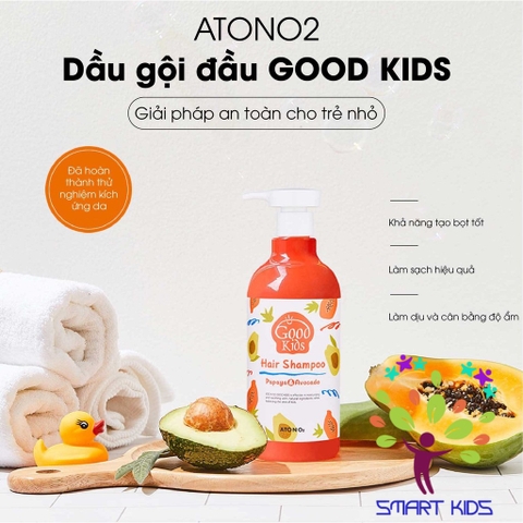 Dầu Gội đầu GOOD KIDS ATONO2 Cho Bé Từ 4 Tuổi, Duy Trì độ ẩm, Loại Bỏ Bã Nhờn Giúp Da đầu Và Tóc Mềm Mại Sạch Sẽ – 500g