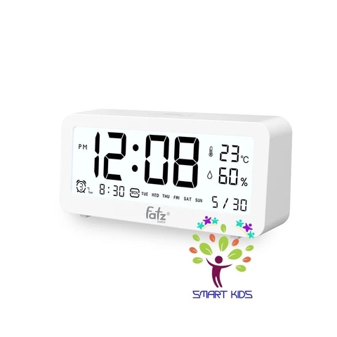 Nhiệt ẩm kế điện tử đa năng trong nhà kiêm đồng hồ báo thức cho bé fatz baby Senmax 1 FB8826WS