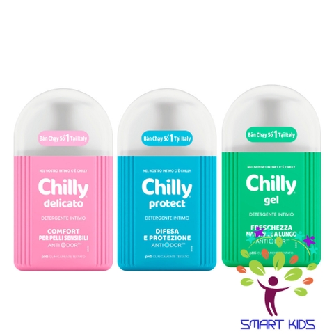 Dung dịch vệ sinh phụ nữ Chilly 200ml làm sạch và dưỡng ẩm, chiết xuất bạc hà ngừa vi khuẩn, ngăn mùi hiệu quả