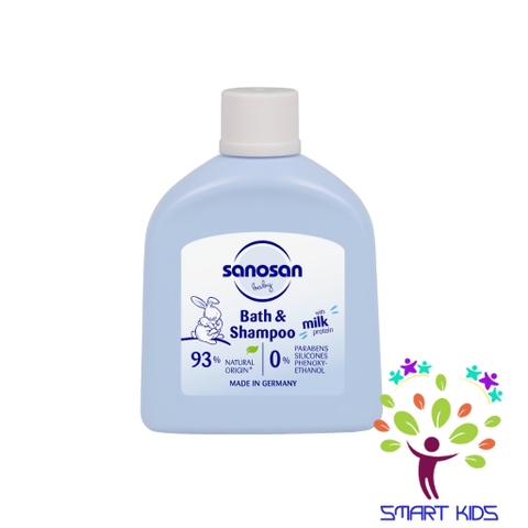 Sữa Tắm Gội Sanosan Baby Với Protein Sữa Thủy Phân 0M+ 50ml Chai Du Lịch
