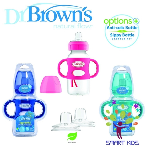 Bình sữa cổ rộng 2 tay cầm Sippy 270ml Dr Brown's
