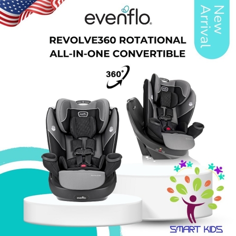Ghế ngồi ô tô Evenflo Revolve360 Rotational All-In-One Convertible Amherst Dành Cho Bé Sơ Sinh Đến 55kg