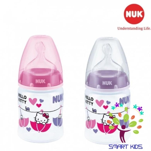 Bình sữa NUK Hello Kitty Premium choice+ nhựa PP núm ti S1 - M 150ml, 300ml