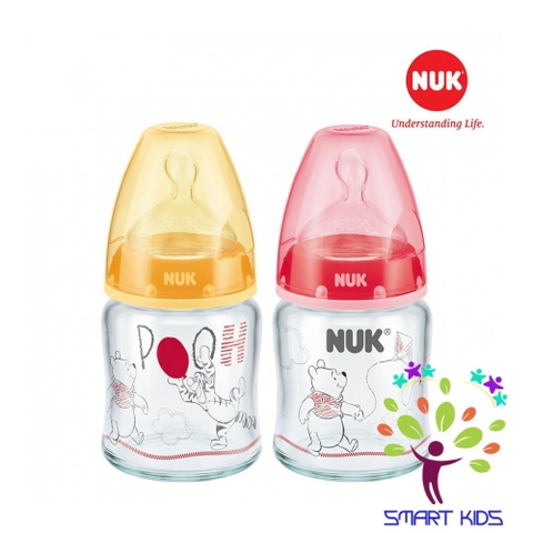 Bình sữa NUK Premium Choice thủy tinh núm ti Silicone S1 - M (Disney) 120ml/140ml