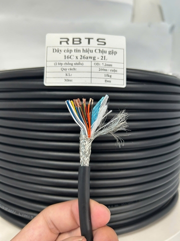 Dây cáp tín hiệu chịu gập linh hoạt High flexible 16 lõi 24awg, 26awg - 2 lớp chống nhiễu