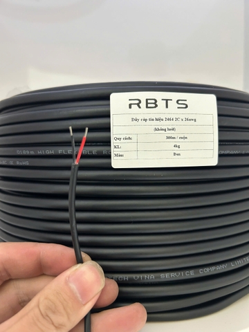Dây cáp tín liệu 2464 2 lõi 18awg, 20awg, 22awg, 24awg, 26awg- không lưới