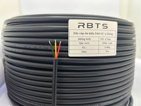 Dây cáp tín liệu 2464 3 lõi 18awg, 20awg, 22awg, 24awg, 26awg- không lưới