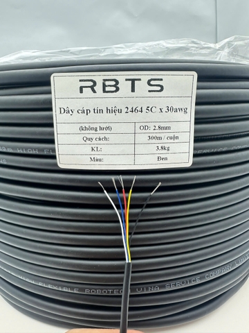 Dây cáp tín liệu 2464 5 lõi 18awg, 20awg, 22awg, 24awg, 26awg, 28awg, 30awg- không lưới
