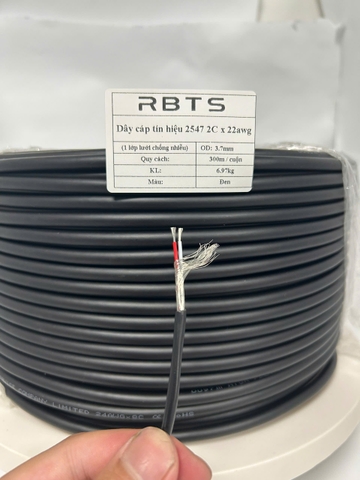 Dây cáp tín hiệu 2547 2 lõi 20awg, 22awg, 24awg, 26awg - 1 lớp lưới chống nhiễu