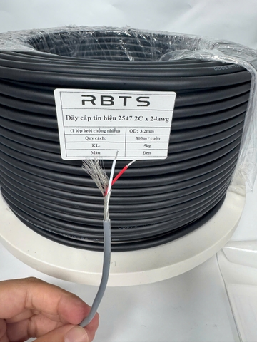 Dây cáp tín hiệu 2547 2 lõi 20awg, 22awg, 24awg, 26awg - 1 lớp lưới chống nhiễu