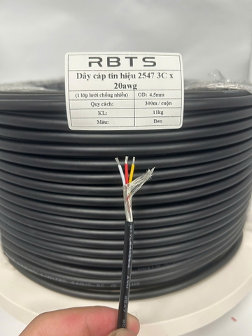 Dây cáp tín hiệu 2547 3 lõi 20awg, 22awg, 24awg, 26awg - 1 lớp lưới chống nhiễu