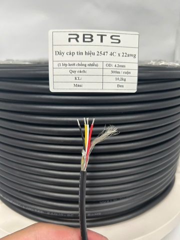 Dây cáp tín hiệu 2547 4 lõi 22awg, 24awg, 26awg, 28awg - 1 lớp lưới chống nhiễu
