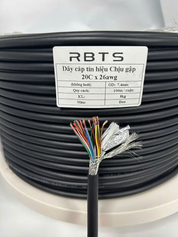 Dây cáp tín hiệu chịu gập linh hoạt High flexible 20 lõi 24awg, 26awg - 2 lớp chống nhiễu