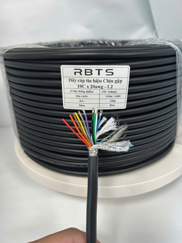 Dây cáp tín hiệu chịu gập linh hoạt High flexible 10 lõi 20awg, 22awg, 24awg, 26awg - 2 lớp chống nhiễu