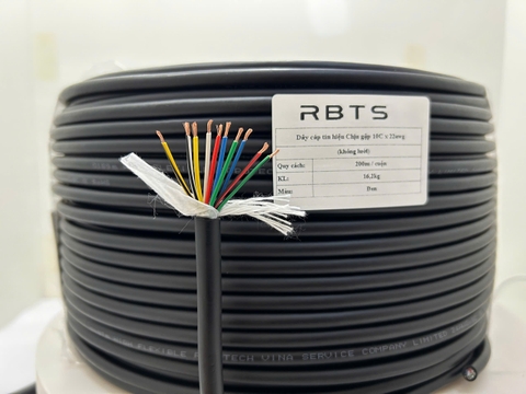 Dây cáp tín hiệu Chịu gập High flexible 10 lõi 20awg, 22awg, 24awg - Không lưới