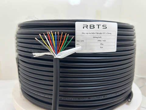 Dây cáp tín hiệu Chịu gập High flexible 12 lõi 20awg, 22awg, 24awg - Không lưới