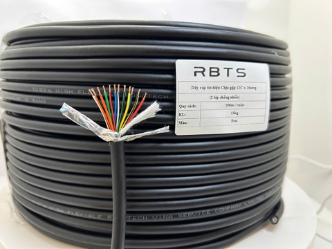 Dây cáp tín hiệu chịu gập linh hoạt High flexible 12 lõi 22awg, 24awg, 26awg - 2 lớp chống nhiễu