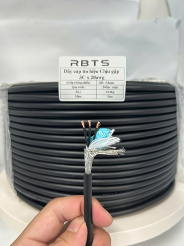 Dây cáp tín hiệu chịu gập linh hoạt High flexible 3 lõi 20awg, 22awg, 24awg- 2 lớp chống nhiễu