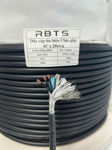 Dây cáp tín hiệu chịu gập linh hoạt High flexible 4 lõi 20awg, 22awg, 24awg, 26awg - 2 lớp chống nhiễu