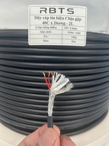 Dây cáp tín hiệu chịu gập linh hoạt High flexible 4 lõi 20awg, 22awg, 24awg, 26awg - 2 lớp chống nhiễu