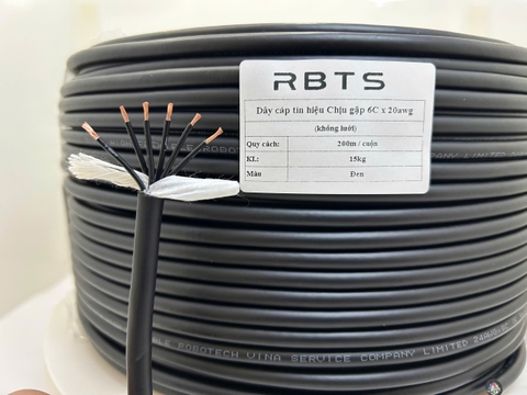 Dây cáp tín hiệu Chịu gập High flexible 6 lõi 20awg, 22awg, 24awg - Không lưới