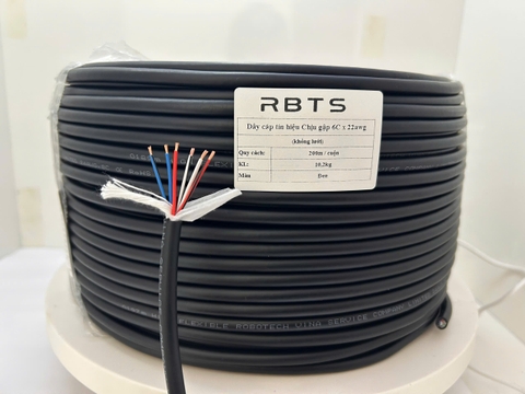 Dây cáp tín hiệu Chịu gập High flexible 6 lõi 20awg, 22awg, 24awg - Không lưới