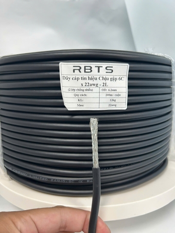 Dây cáp tín hiệu chịu gập linh hoạt High flexible 6 lõi 20awg, 22awg, 24awg - 2 lớp chống nhiễu