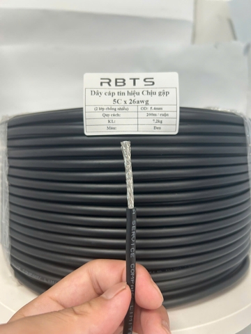 Dây cáp tín hiệu chịu gập linh hoạt High flexible 5 lõi 22awg, 24awg, 26awg - 2 lớp chống nhiễu