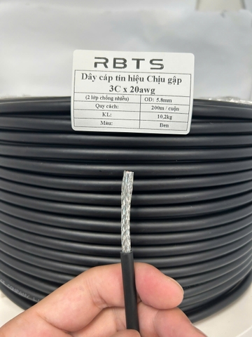 Dây cáp tín hiệu chịu gập linh hoạt High flexible 3 lõi 20awg, 22awg, 24awg- 2 lớp chống nhiễu