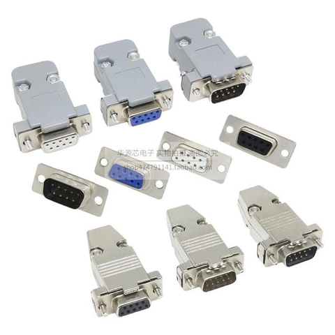 Đầu nối DB9 chân pin đực + cái- chân hàn mạ vàng, kết nối RS232