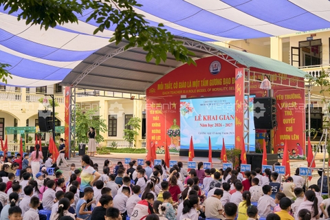 Thi công lễ khai giảng 2 ngôi trường Cát Bà, Hải Phòng