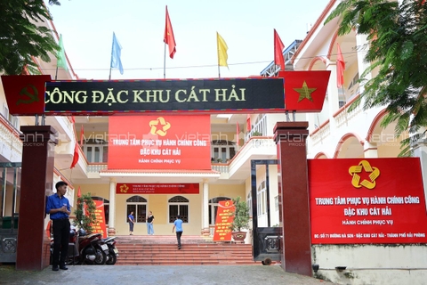Thi công Trung tâm Phục vụ hành chính công Đặc khu Cát Hải