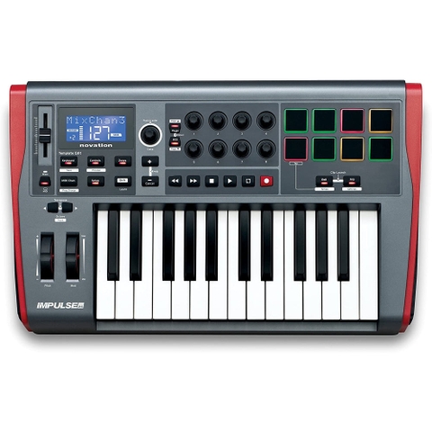 Novation Impulse 25 USB MIDI Controller KB 2 Octave, Touch Sensitive Controls, LED Light Rings