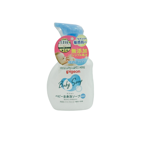 Sữa tắm gội cho bé Pigeon Baby Soap tạo bọt 500ml - mềm dịu (màu xanh)