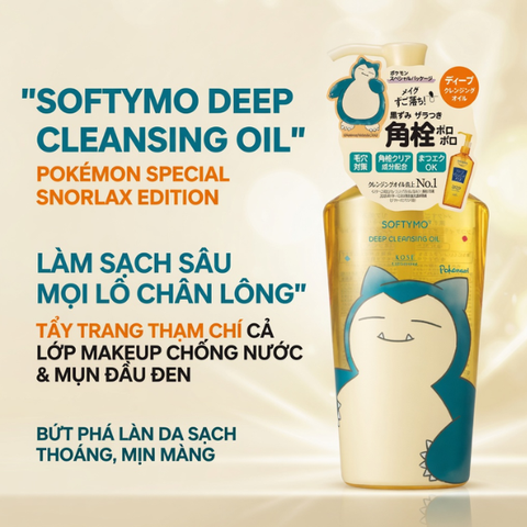 DẦU TẨY TRANG LÀM SẠCH SÂU SOFTYMO (Bản giới hạn_Pokemon)