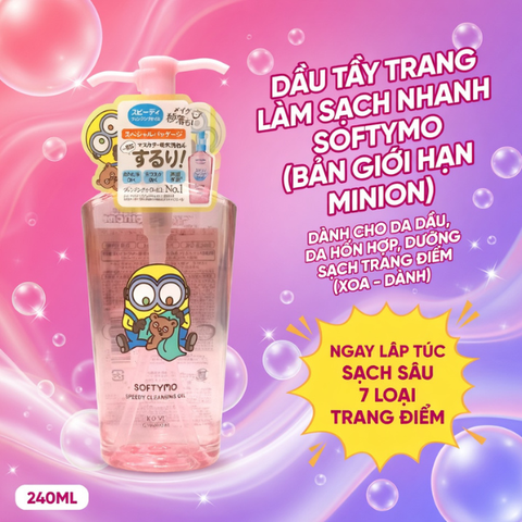 DẦU TẨY TRANG LÀM SẠCH NHANH SOFTYMO (Bản giới hạn_Minion)