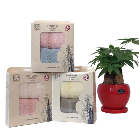 Set 2 khăn mặt sợi tre S'Baby Unobaby 28x50 cm
