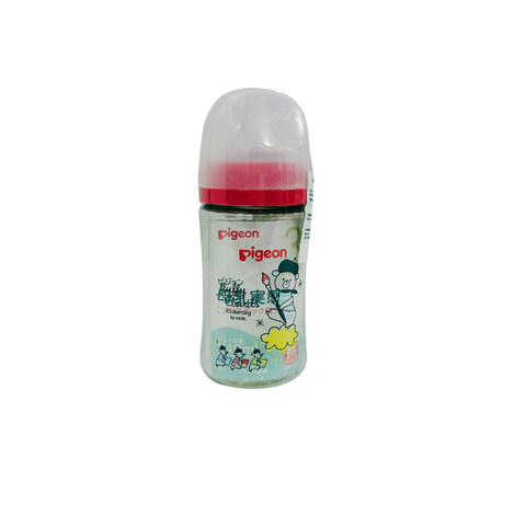 Bình sữa Pigeon cổ rộng nhựa PPSU thế hệ thứ 3 Nhật Bản 240ml hình Gấu