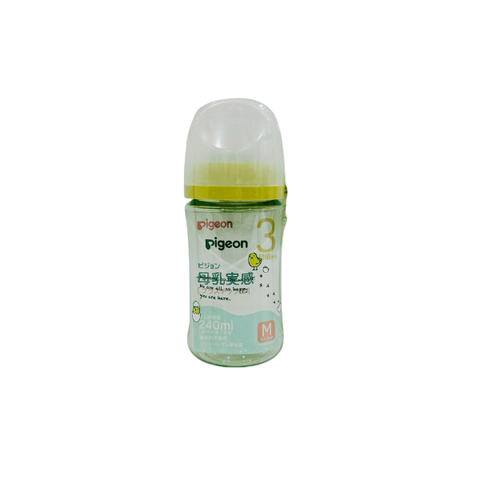 Bình sữa Pigeon cổ rộng 240ml - hình con gà (núm M)