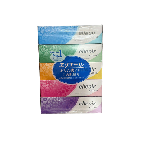 Set 5 hộp khăn giấy Elleair 180 tờ x 5