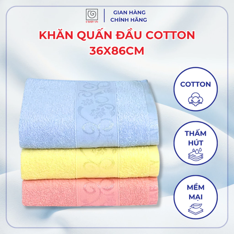Khăn quấn đầu cotton S'baby 36x86cm