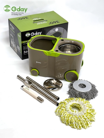 Bộ Lau Nhà 360 Độ Có 4 Bánh Xe, Cán Siêu Dài 1,5m Oday OS06