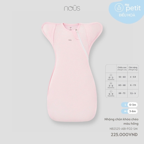 Nhộng chũn khóa chéo màu hồng size S