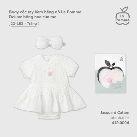 Body cộc tay kèm băng đô La Pomme Deluxe bông hoa của mẹ 9m