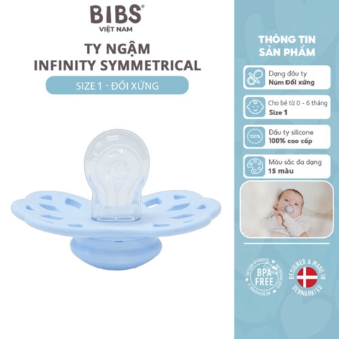 Ty ngậm núm đối xứng sillicone Infinity BIBS
